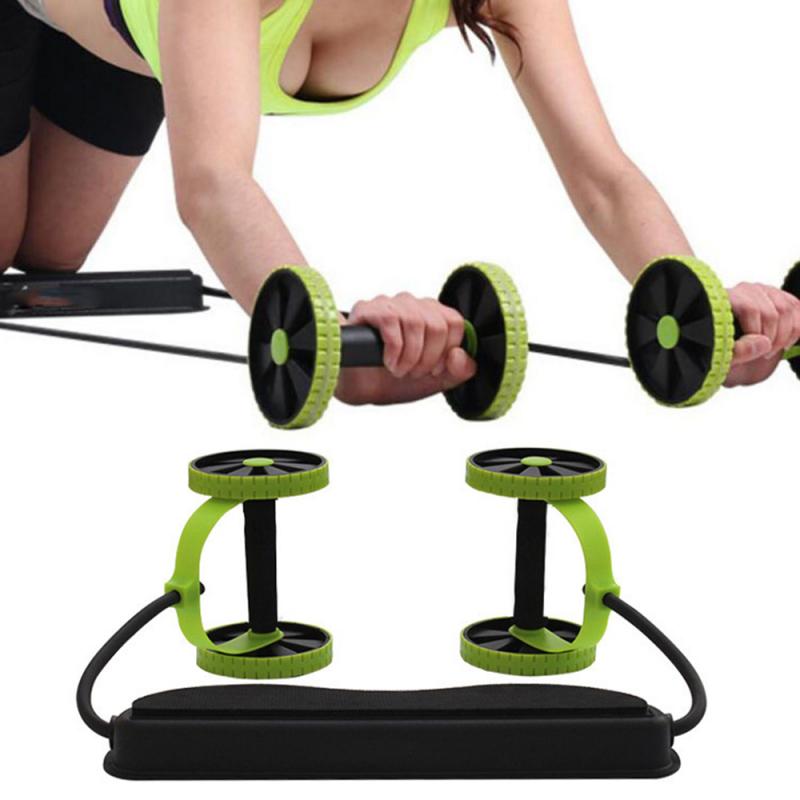Muscle trainer exerciseAB Wheels Roller Stretch Elastic Abdominal Resistance Pull Rope Tool AB roller for Abdominal